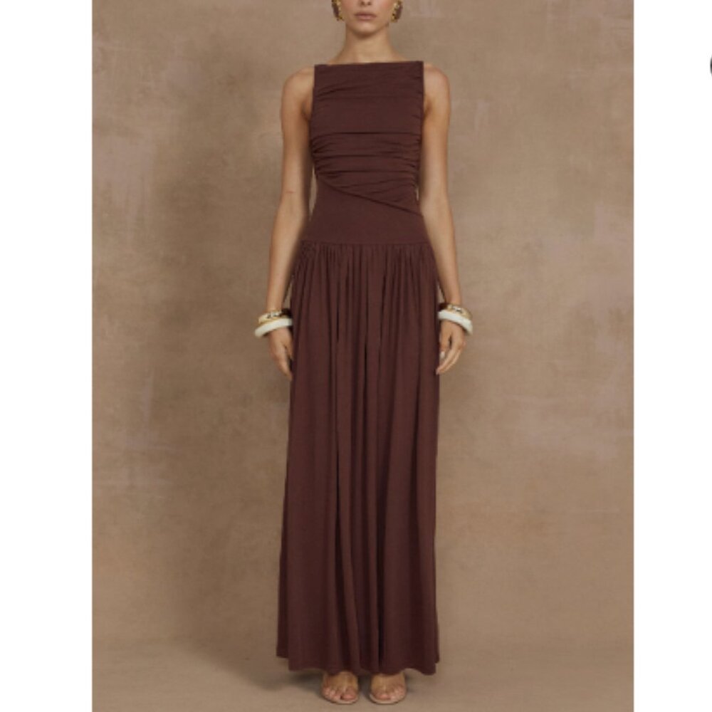 NALLA MAXI DRESS - BROWN